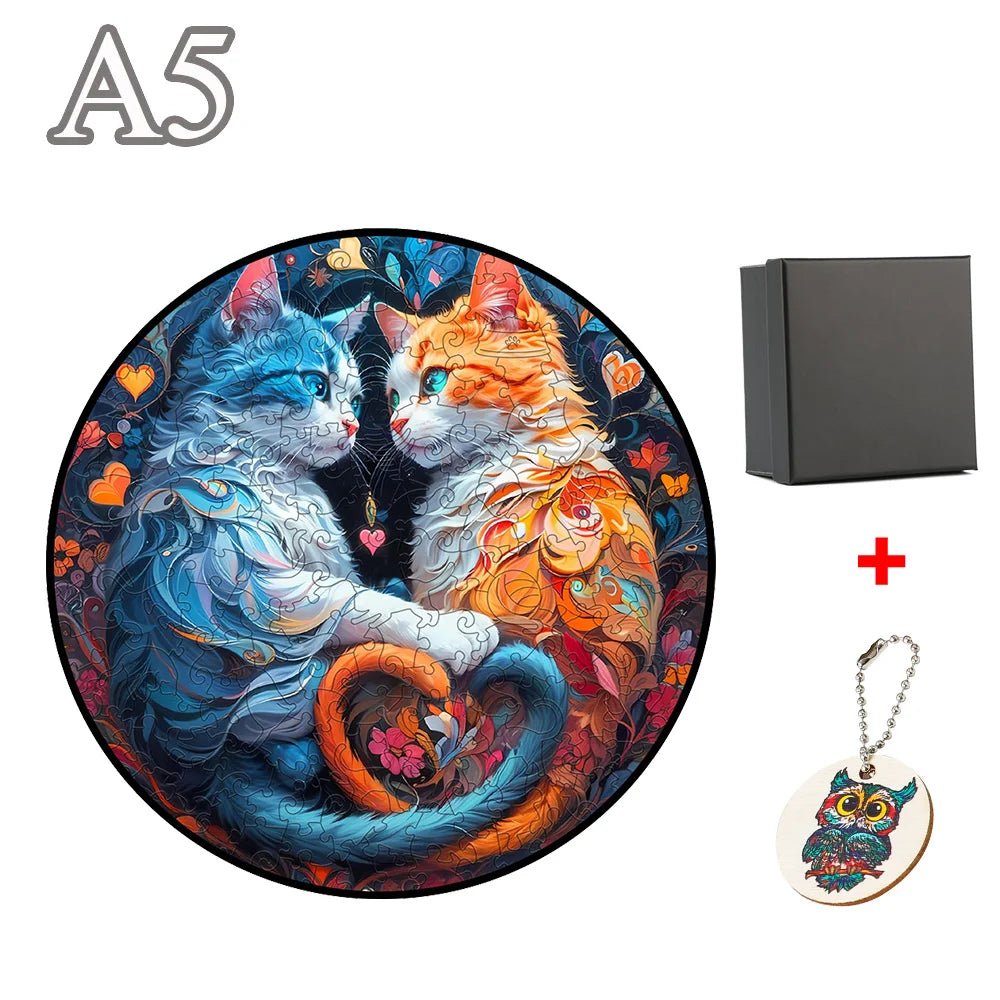 Mysterious Twin Cats Jigsaw Puzzle | Unique Animals, For Kids & Adults - VarietyGifts