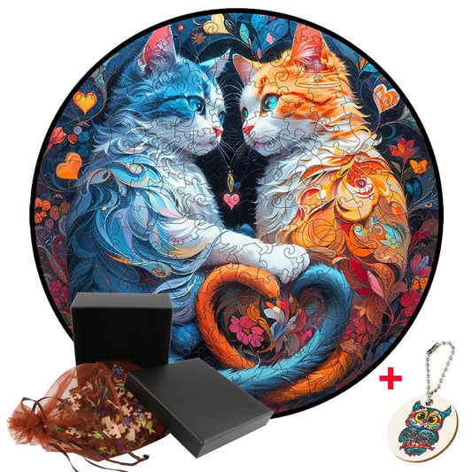 Mysterious Twin Cats Jigsaw Puzzle | Unique Animals, For Kids & Adults - VarietyGifts