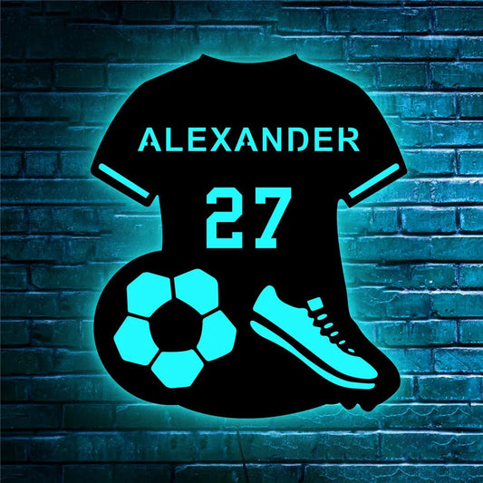 Personalised Sports LED Wall Lamp | Custom LED Name Sign For Bedroom - VarietyGifts