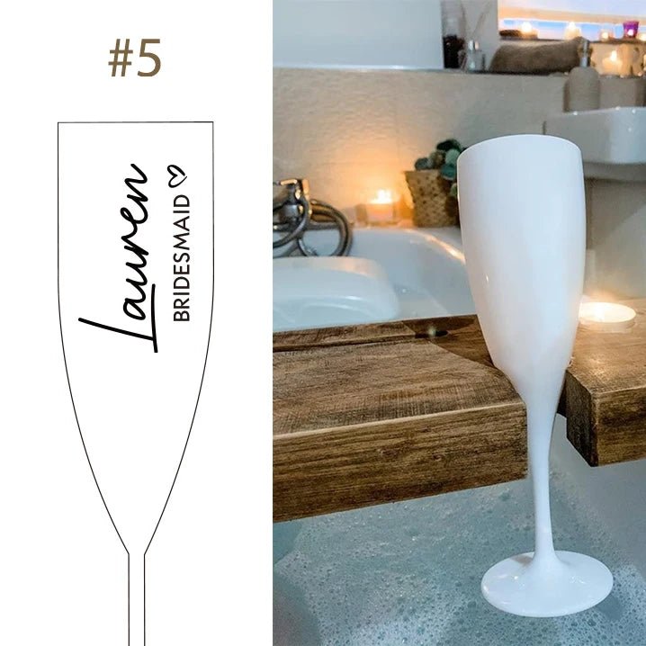 Custom Wine Glasses | Personalised Writing / Name Champagne Glasses - VarietyGifts