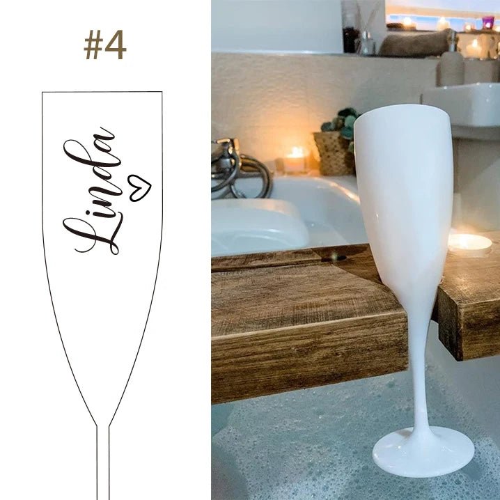 Custom Wine Glasses | Personalised Writing / Name Champagne Glasses - VarietyGifts