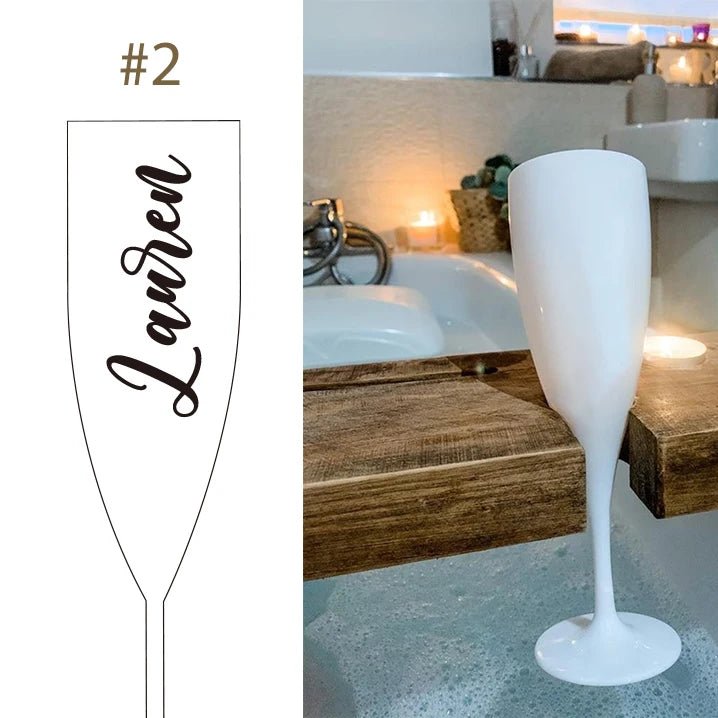 Custom Wine Glasses | Personalised Writing / Name Champagne Glasses - VarietyGifts