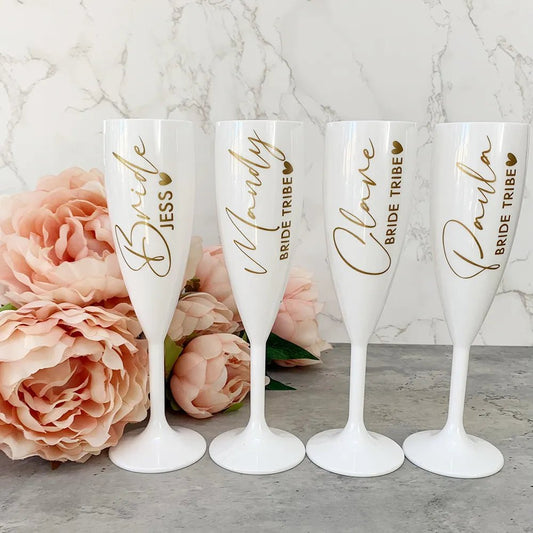 Custom Wine Glasses | Personalised Writing / Name Champagne Glasses - VarietyGifts
