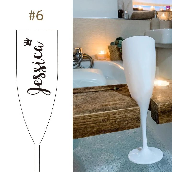 Custom Wine Glasses | Personalised Writing / Name Champagne Glasses - VarietyGifts