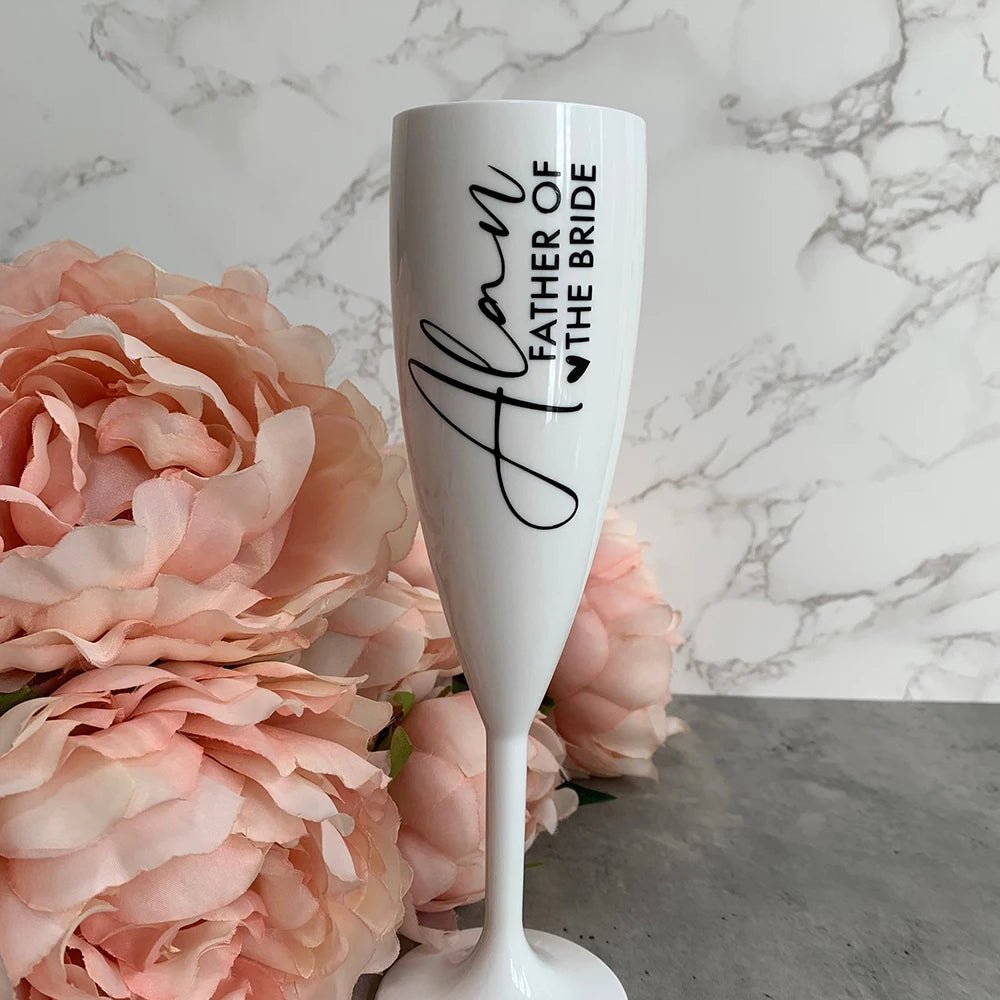 Custom Wine Glasses | Personalised Writing / Name Champagne Glasses - VarietyGifts