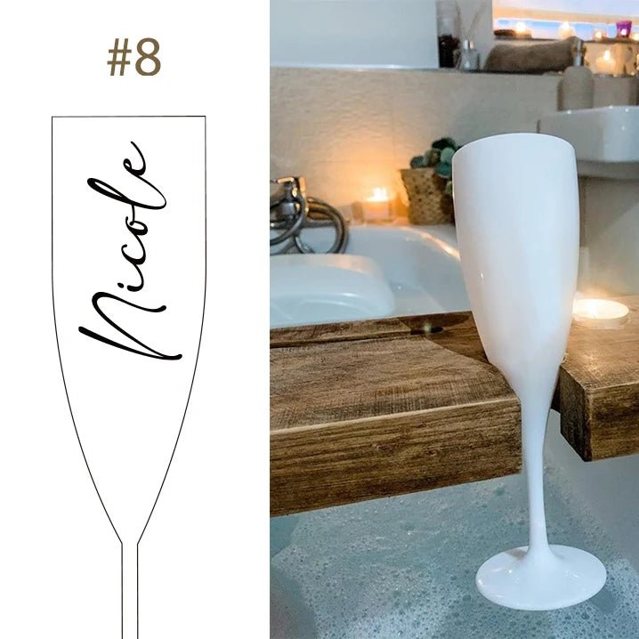 Custom Wine Glasses | Personalised Writing / Name Champagne Glasses - VarietyGifts