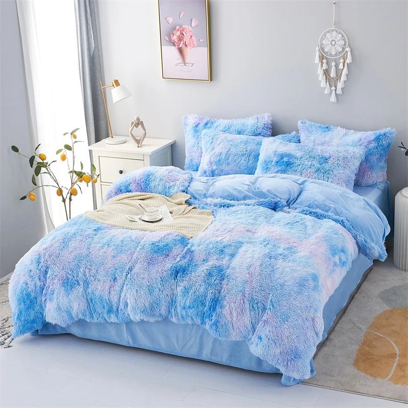 Plush Duvet Cover & Pillowcase | Warm And Cozy Bedding, Fluffy Three - Piece Set - VarietyGifts