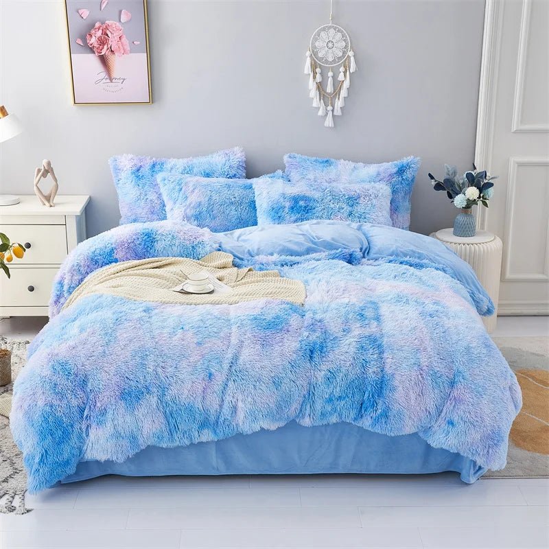 Plush Duvet Cover & Pillowcase | Warm And Cozy Bedding, Fluffy Three - Piece Set - VarietyGifts