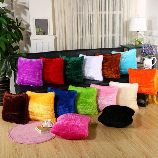 Plush Velvet Fluffy Cushion Cover | Soft Fur Decorative Cushion Case - VarietyGifts