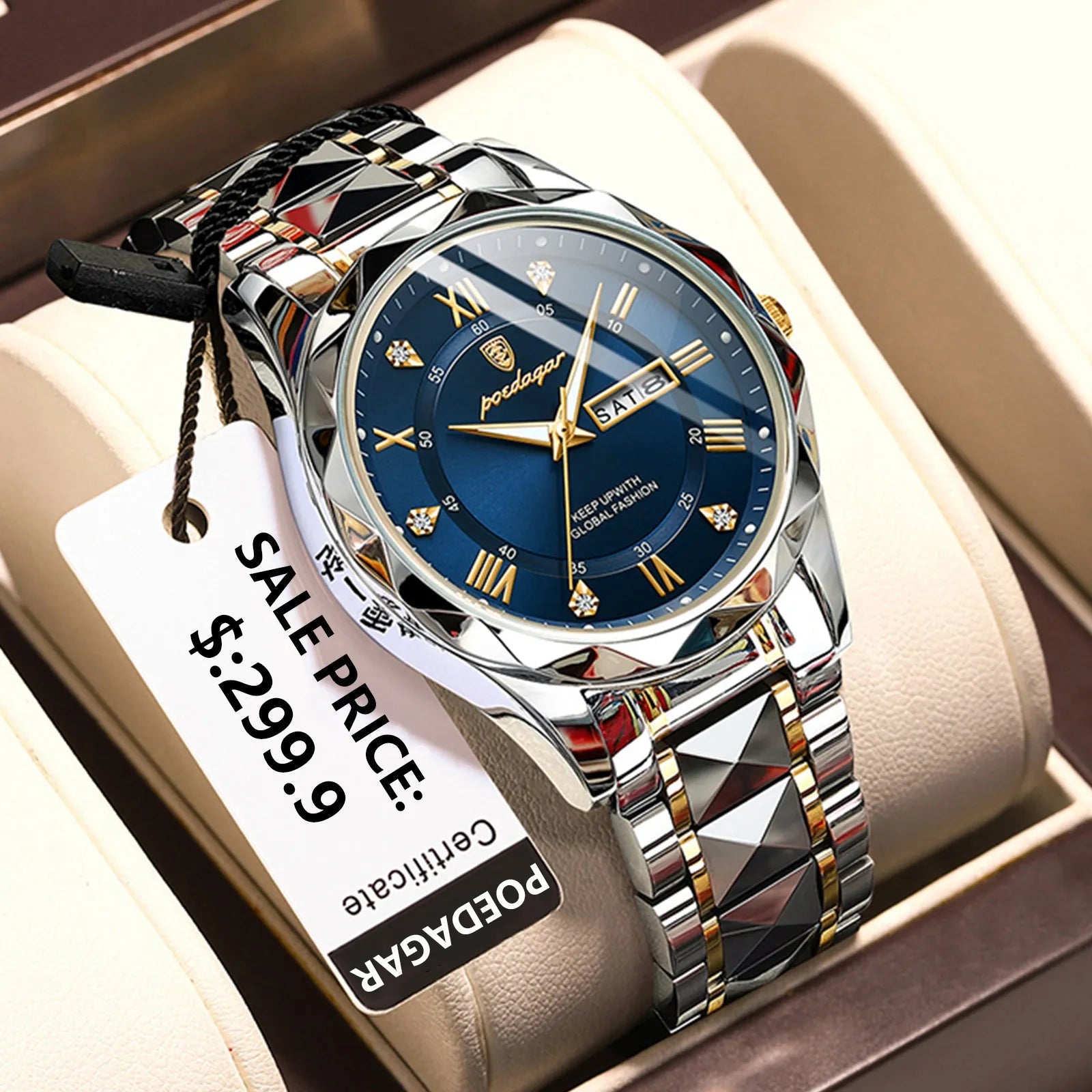 POEDAGAR Top Brand Luxury Mens Wristwatch | HUGE SALE! Waterproof, Luminous, Date, Stainless Steel, Quartz