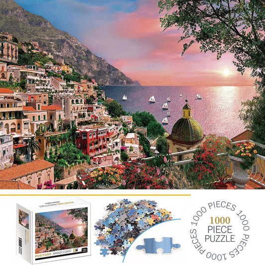 Positano Amalfi Coast Jigsaw Puzzle 1000pc | Fun Jigsaw For Adults - VarietyGifts