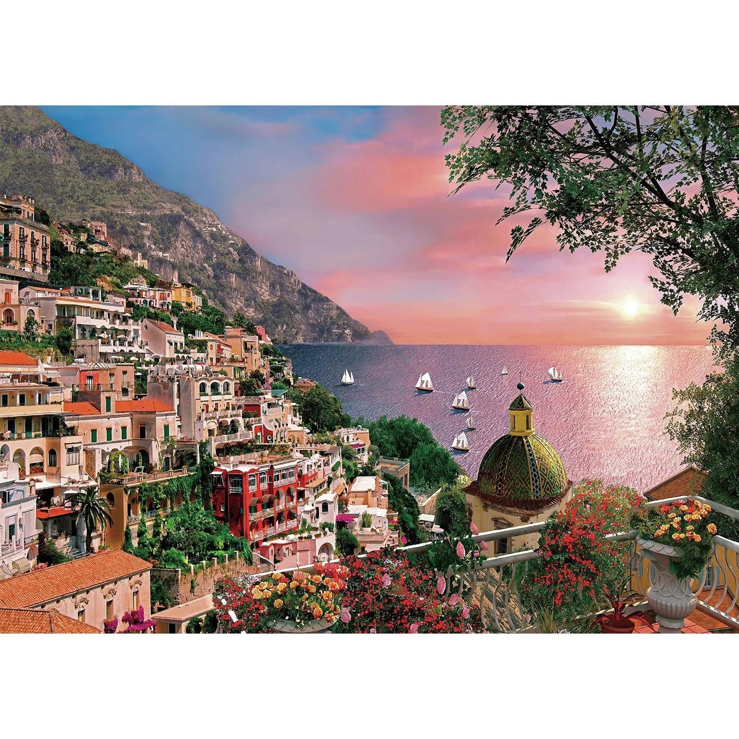 Positano Amalfi Coast Jigsaw Puzzle 1000pc | Fun Jigsaw For Adults - VarietyGifts