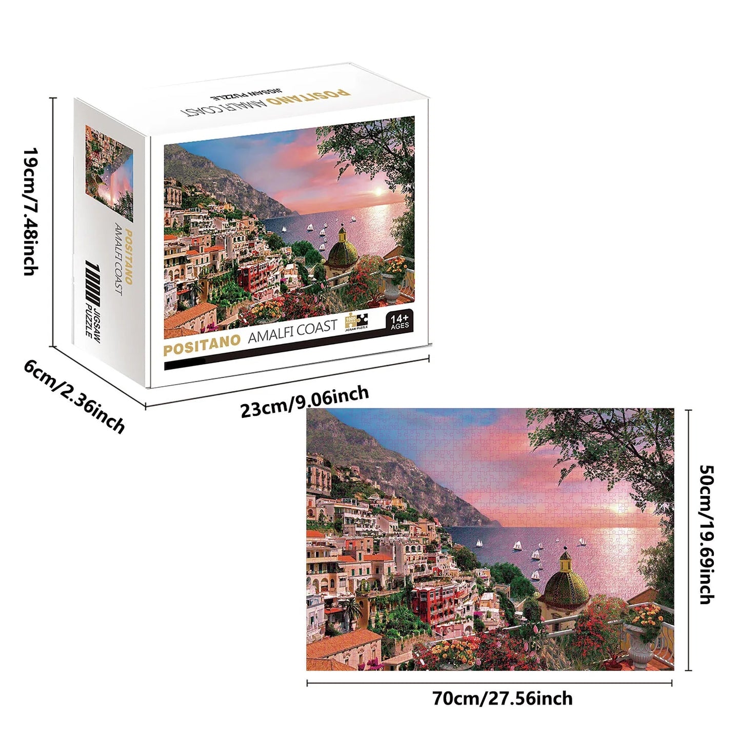 Positano Amalfi Coast Jigsaw Puzzle 1000pc | Fun Jigsaw For Adults - VarietyGifts