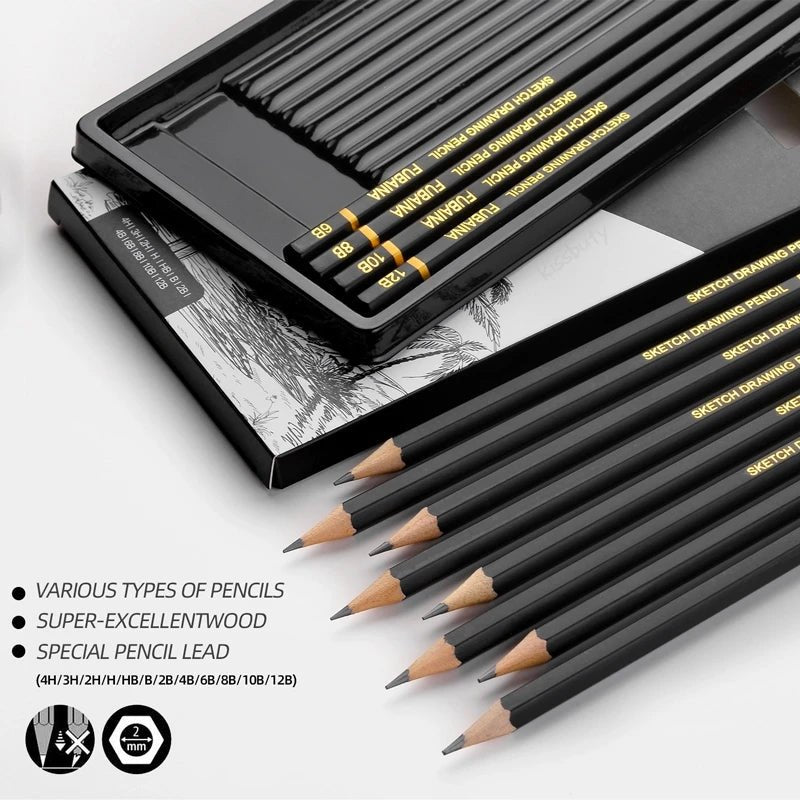 Professional Drawing Sketching Pencil Set (12pc) | Art Pencils, Graphite, Shading, Arts - VarietyGifts