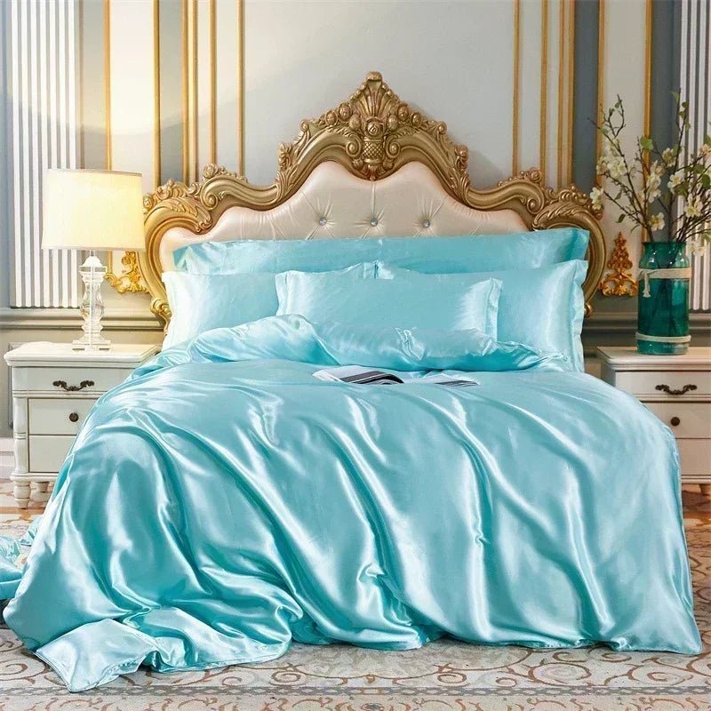 Queen Silky Duvet Cover | Comfy, breathable, Soft Satin Bedding Set - VarietyGifts