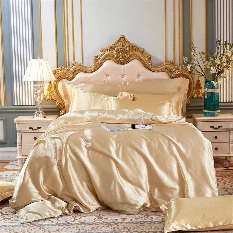 Queen Silky Duvet Cover | Comfy, breathable, Soft Satin Bedding Set - VarietyGifts