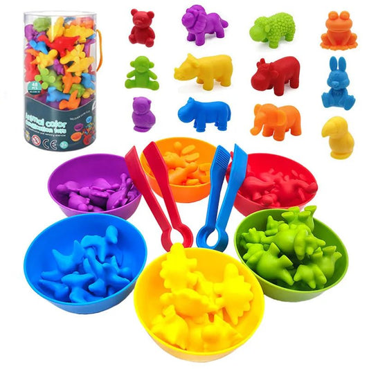 Rainbow Counting Bear Toy 48PC | Montessori Rainbow Toy, Colour Sorting - VarietyGifts