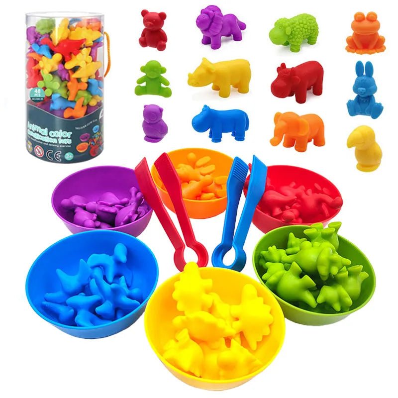 Rainbow Counting Bear Toy 48PC | Montessori Rainbow Toy, Colour Sorting