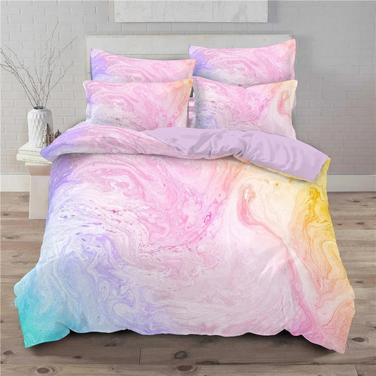 Rainbow Gradient Bedding Set | Colourful Fluffy Duvet Cover & Pillow - VarietyGifts