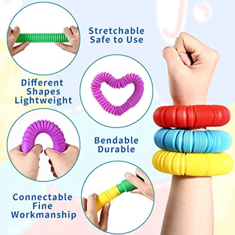 Rainbow Pop Tubes | Sensory Toy For Children, Educational Fidget Toys - VarietyGifts