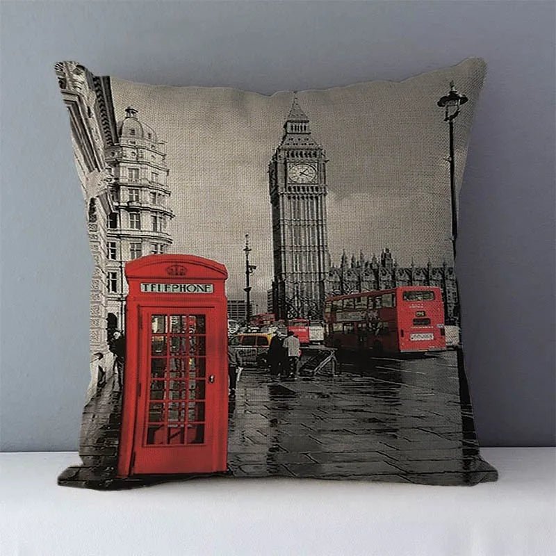 Retro London Cushion Covers | 45x45cm Cushion Covers, Decorative - VarietyGifts