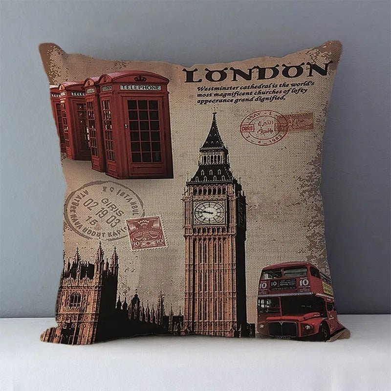 Retro London Cushion Covers | 45x45cm Cushion Covers, Decorative - VarietyGifts