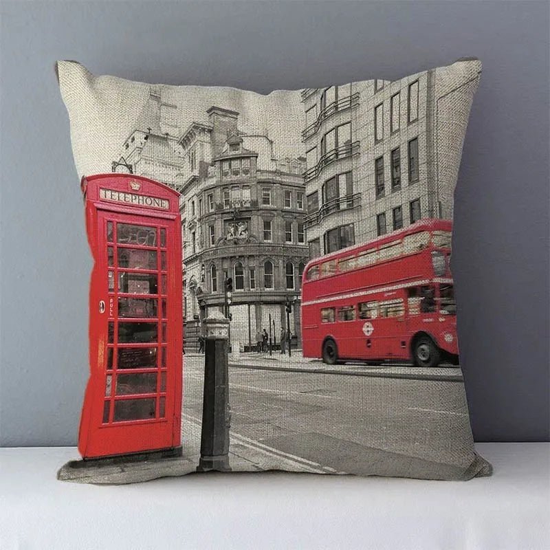 Retro London Cushion Covers | 45x45cm Cushion Covers, Decorative - VarietyGifts