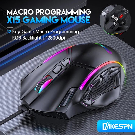 RGB Gaming Mouse | 12 Programmable Keys, For Professional Gamers - VarietyGifts