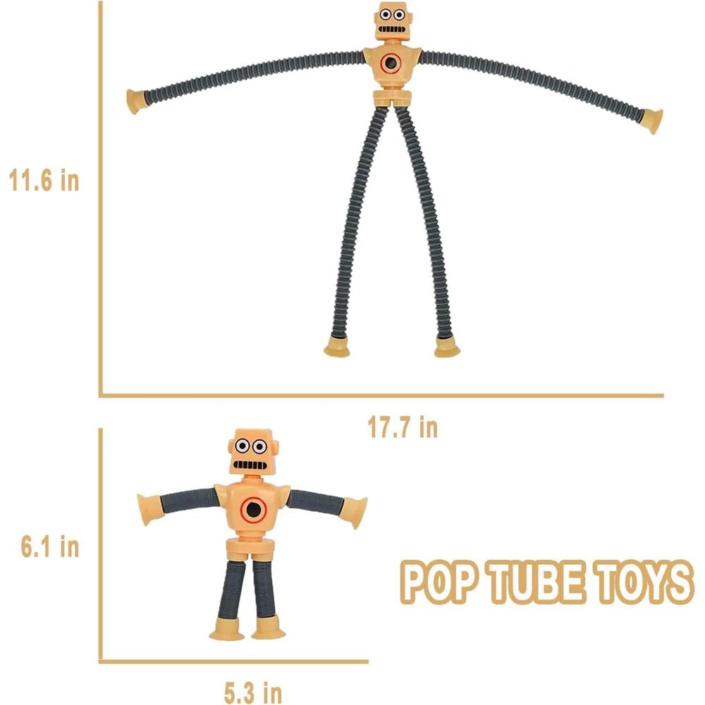 Robot Figure Pop Tubes 4pc | Flexible Fidget Toys, Sensory Toys - VarietyGifts