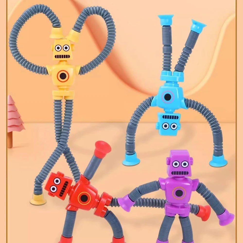 Robot Figure Pop Tubes 4pc | Flexible Fidget Toys, Sensory Toys - VarietyGifts