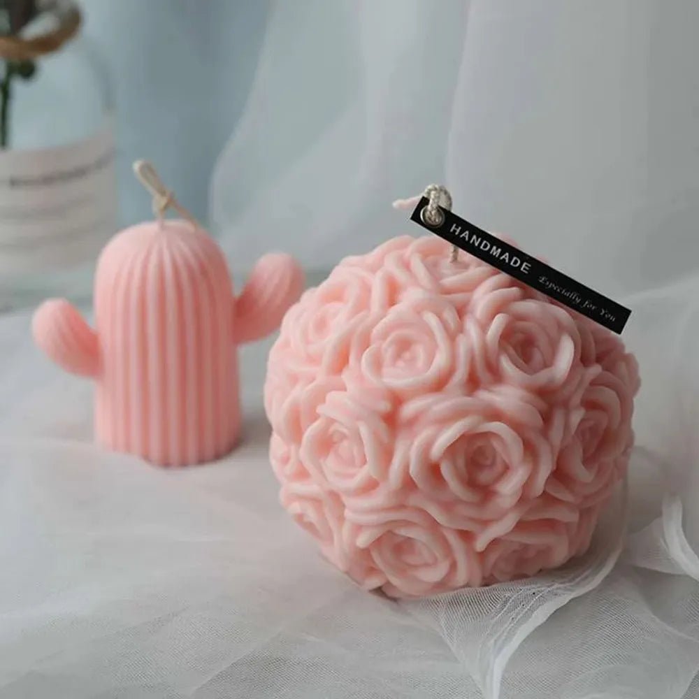 Rose Flower Ball Fragrance Candle | Pink Warm And Cozy Candle - VarietyGifts