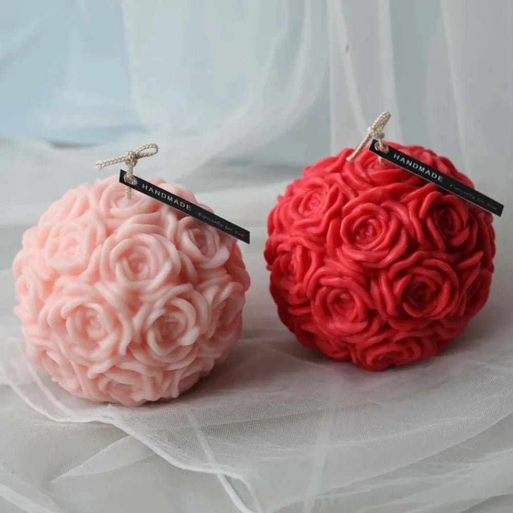 Rose Flower Ball Fragrance Candle | Pink Warm And Cozy Candle - VarietyGifts