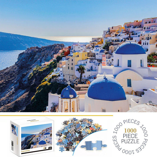 Santorini Jigsaw Puzzle 1000pc | Fun Jigsaw For Adults, Teens Kids - VarietyGifts