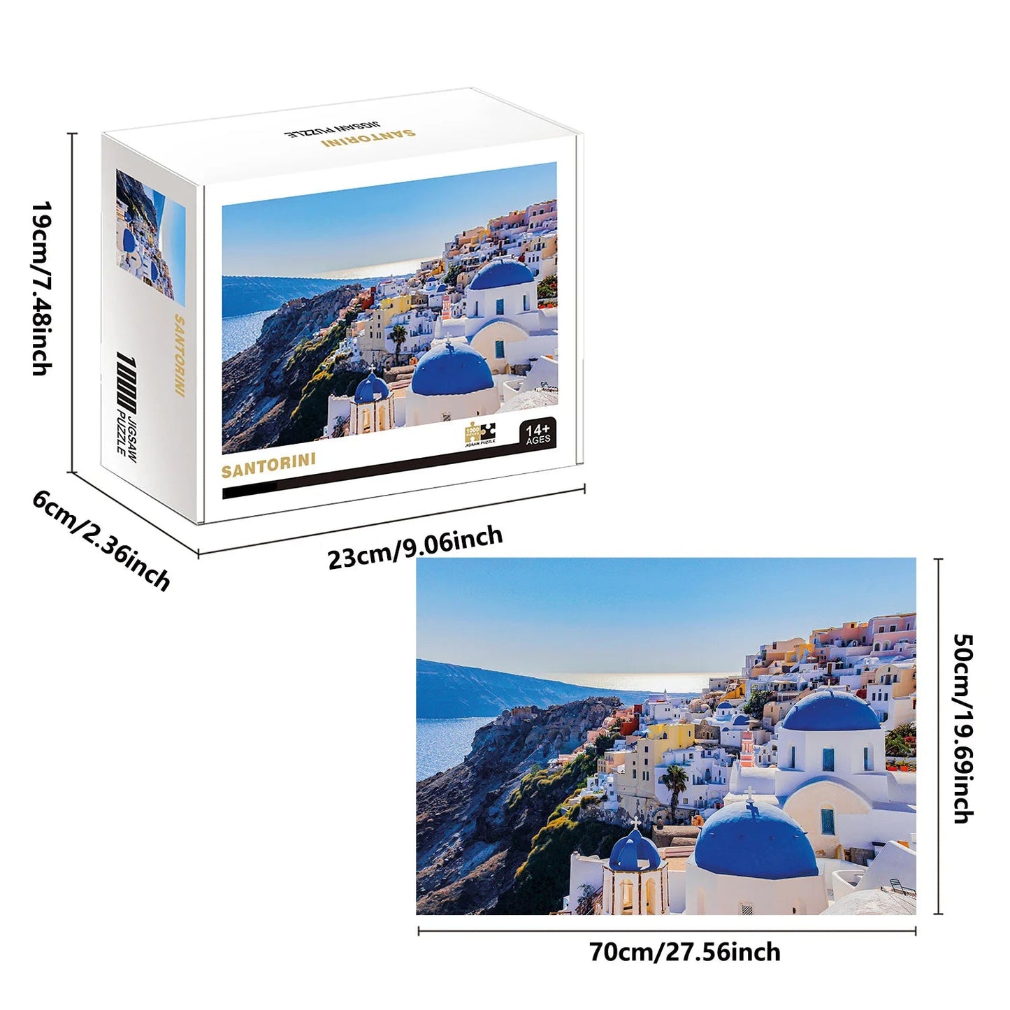 Santorini Jigsaw Puzzle 1000pc | Fun Jigsaw For Adults, Teens Kids - VarietyGifts