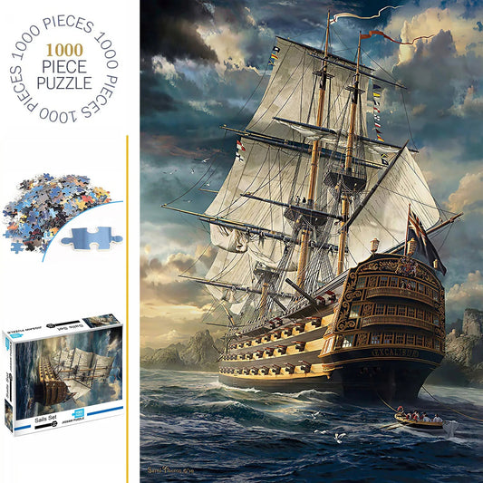 Ship At Sea Jigsaw Puzzle 1000pc | Fun Jigsaw Puzzle For Adults & Kids - VarietyGifts