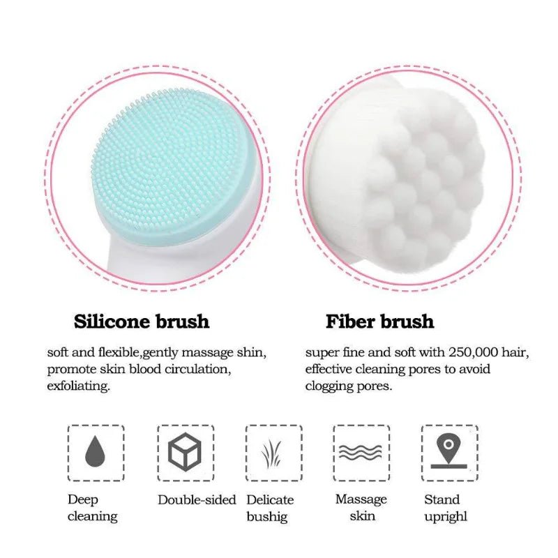 Silicone Facial Cleansing Brush | Soft Bristles, Exfoliating, Gentle - VarietyGifts