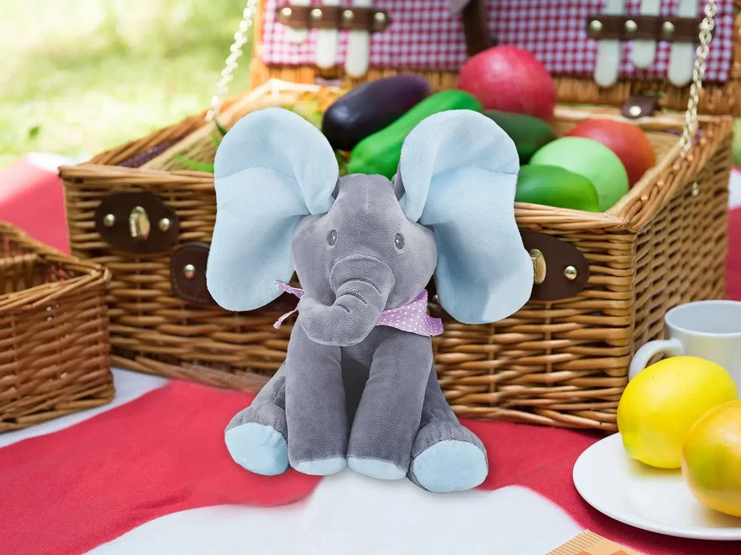 Singing Elephant Plush | Floppy Ear Elephant Peek A Boo, Childrens Toy - VarietyGifts