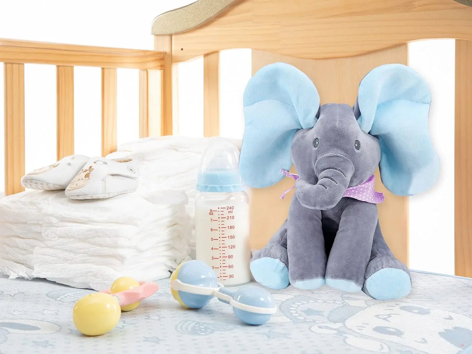 Singing Elephant Plush | Floppy Ear Elephant Peek A Boo, Childrens Toy - VarietyGifts