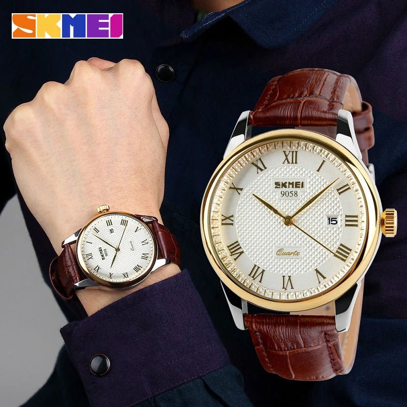 SKMEI Men's Business Watch | Top Brand Luxury Leather / Metal Strap - VarietyGifts