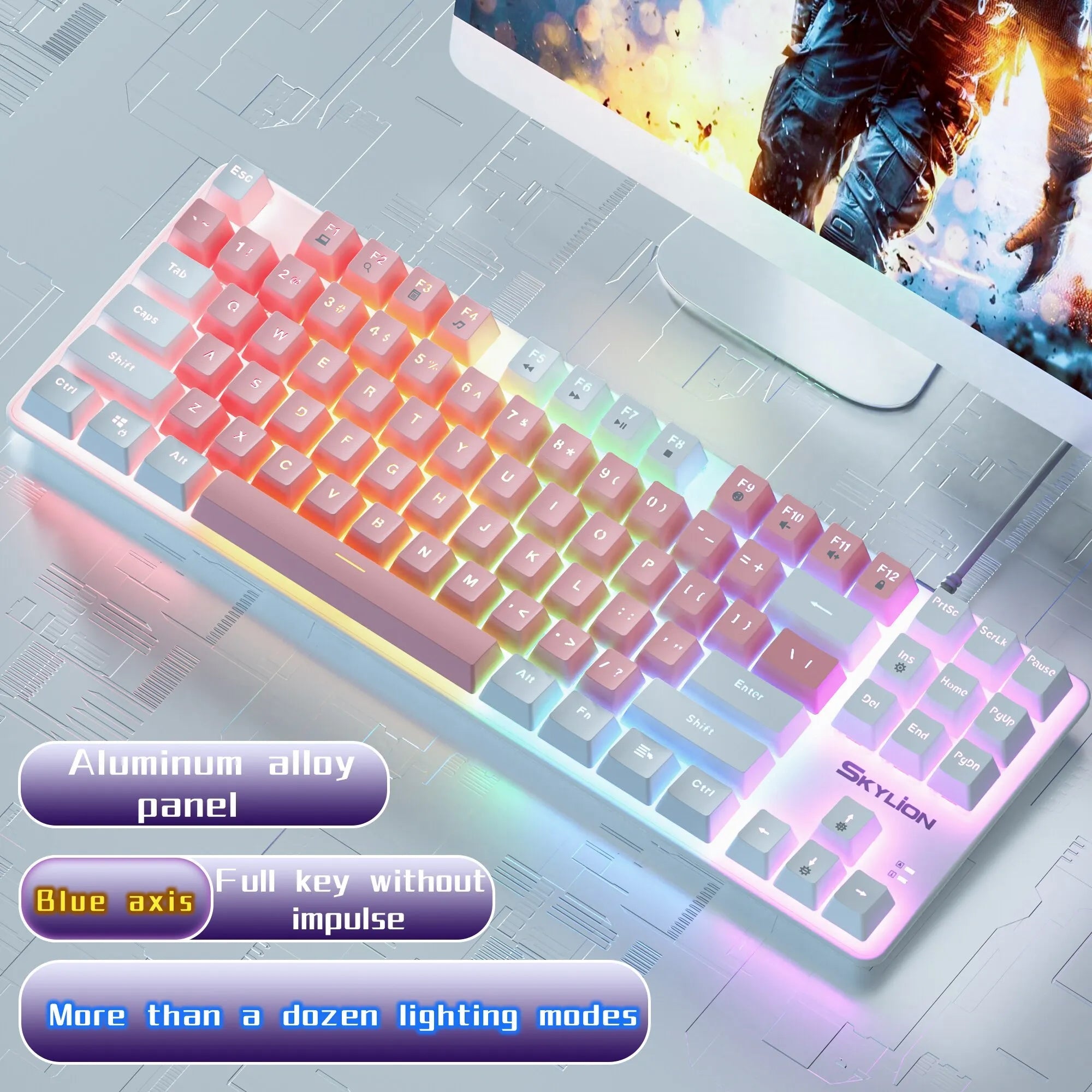 SKYLION Mechanical Gaming Keyboard | Backlit, Anti Ghosting