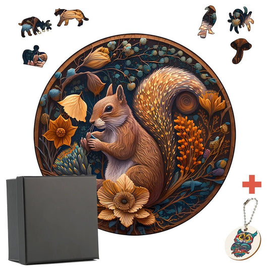 Squirrel Wooden Jigsaw Puzzle | For Adults & Kids, Unique Jigsaws - VarietyGifts