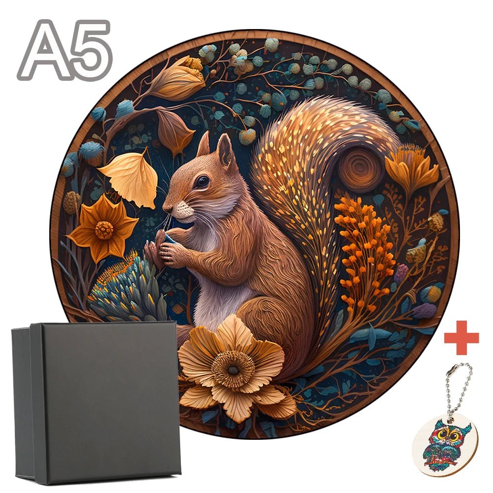 Squirrel Wooden Jigsaw Puzzle | For Adults & Kids, Unique Jigsaws - VarietyGifts