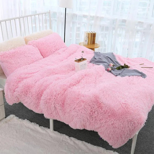 Super Soft Fleece Bedding Set | Shaggy Blanket, Warm Fluffy Bedding - VarietyGifts