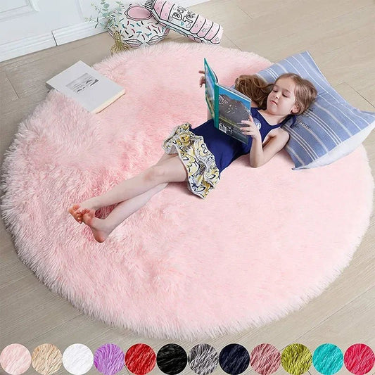 Super Soft Plush Round Rug | Fluffy Rugs For Living Room & Bedroom - VarietyGifts