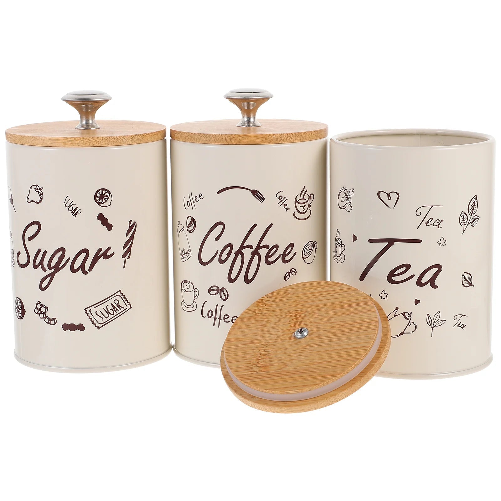 Tea Coffee Sugar Storage Jars | 3 Piece Set, Kitchen Jars For Storage