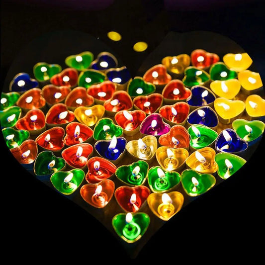 Tealight Candles 50pc | Heart Shape Candle Decoration, Romantic Dinner - VarietyGifts