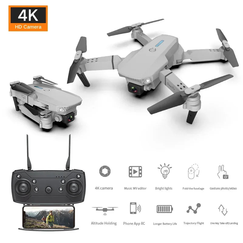 The E88 - Pro UAV Drone | HD Video, Long Distance, Foldable, One Key Return - VarietyGifts