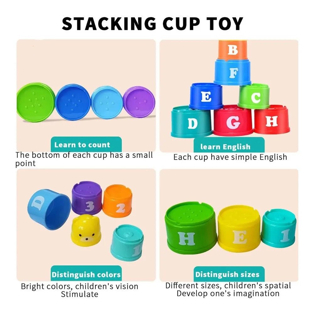 Toddler Stacking Cups | Learn To Count, Learn Colours, Cognitive Aid - VarietyGifts