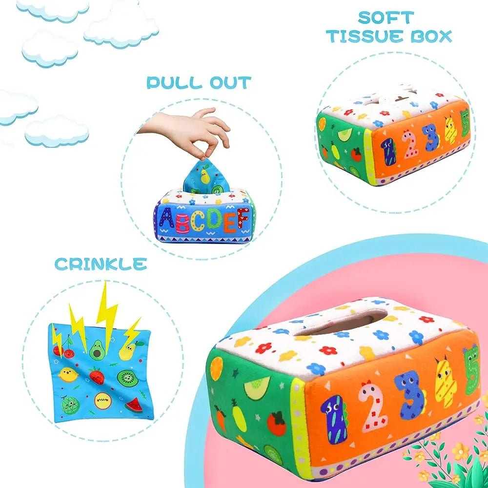 Pull And Play Tissue Box | Baby & Toddler Educational Sensory Toy - VarietyGifts