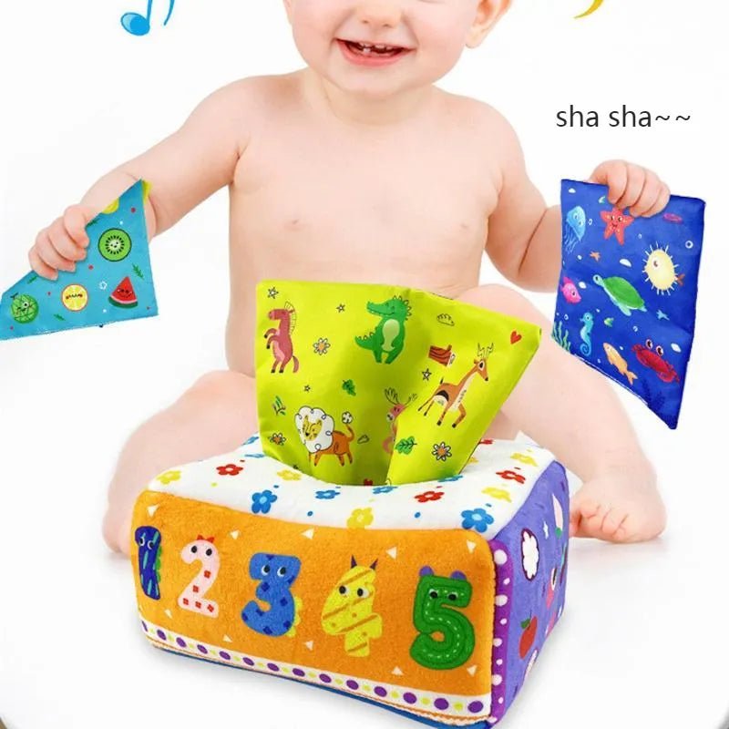 Pull And Play Tissue Box | Baby & Toddler Educational Sensory Toy - VarietyGifts